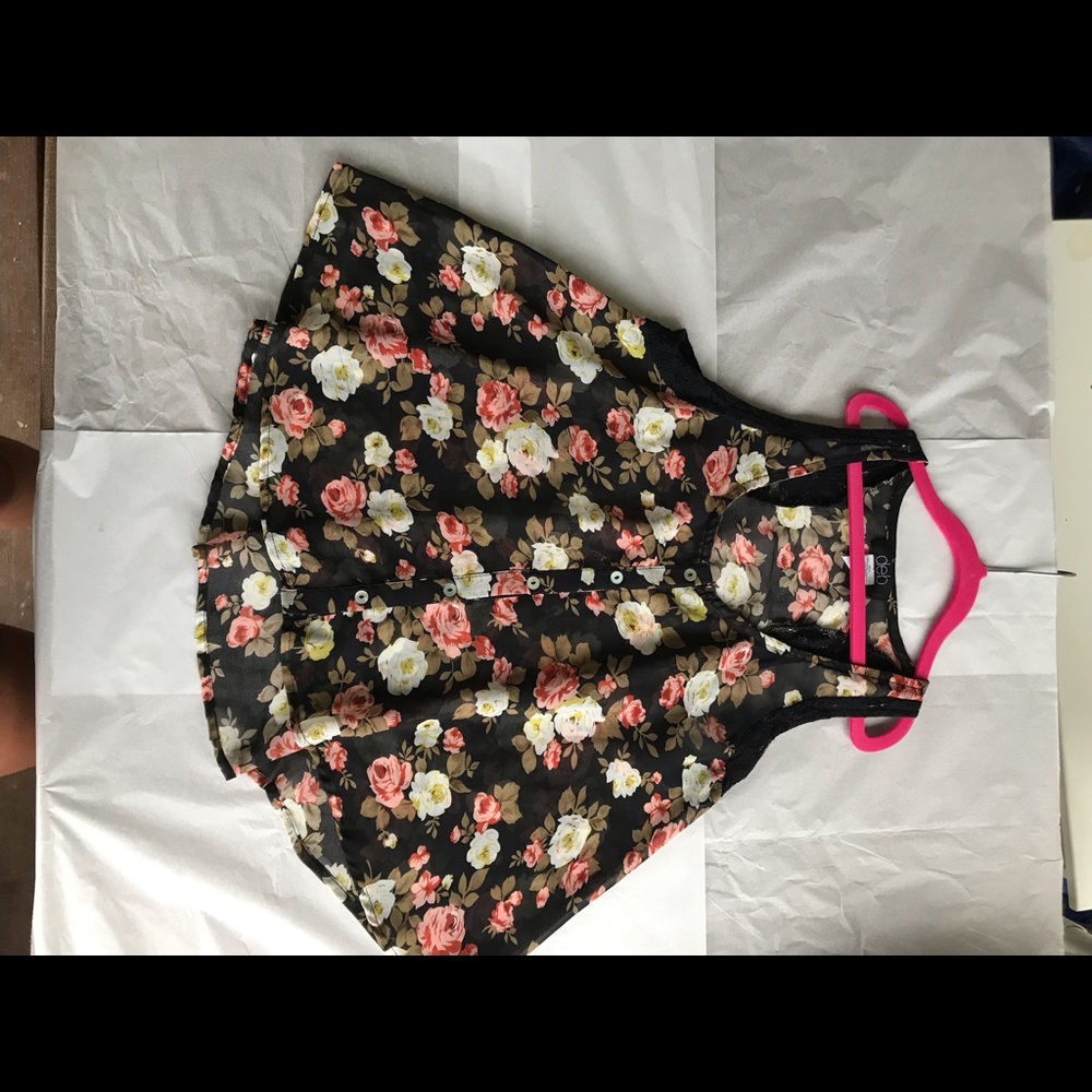 Sheer floral blouse